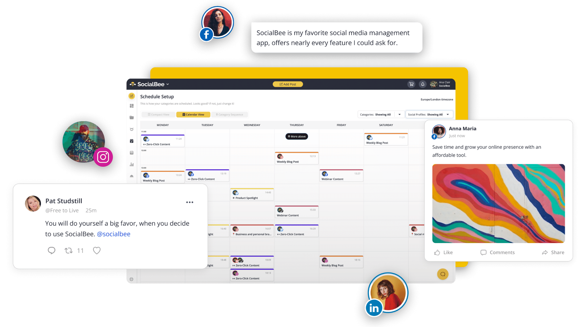 Top 10 AI Tools for Social Media Scheduling to Save Time 5 SocialBee edited