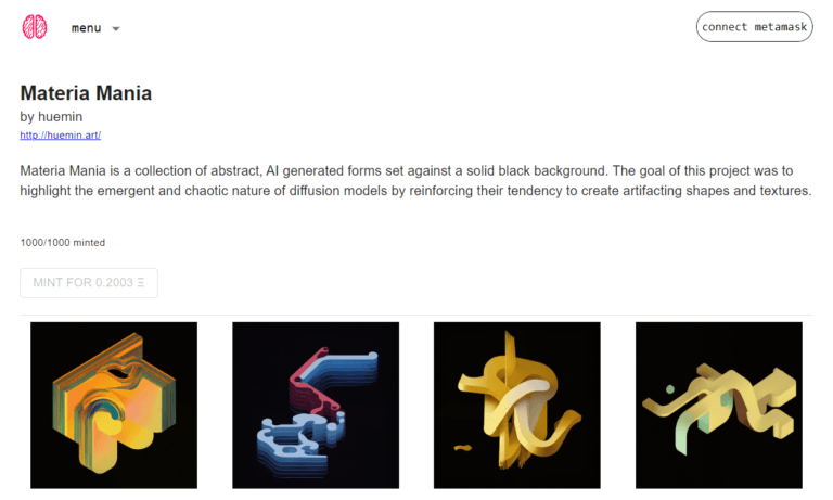 7 Best AI-Generated NFT Art Projects You Can Own Today 3 Materia Mania