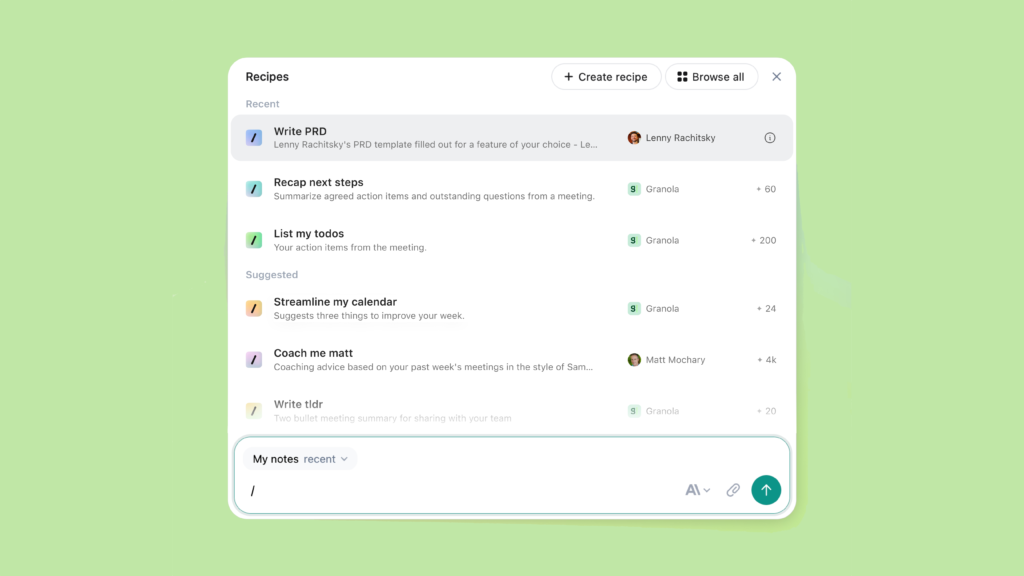 Read more about the article Granola AI Note-Taking App Launches “Recipes” for Repeatable Prompts