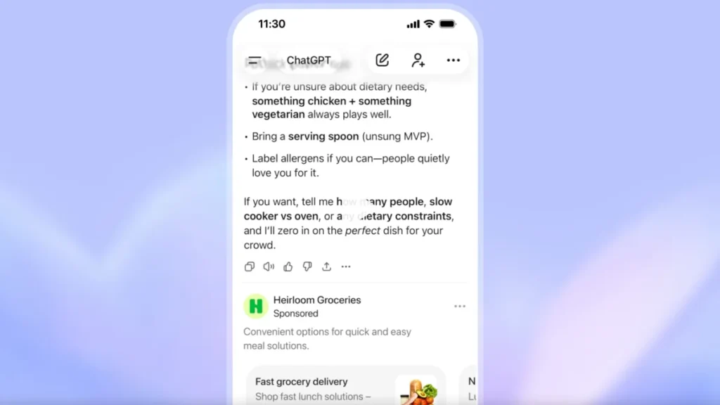 Read more about the article ChatGPT Ads Launch in the US: OpenAI Begins Testing Sponsored Content in Free Tier