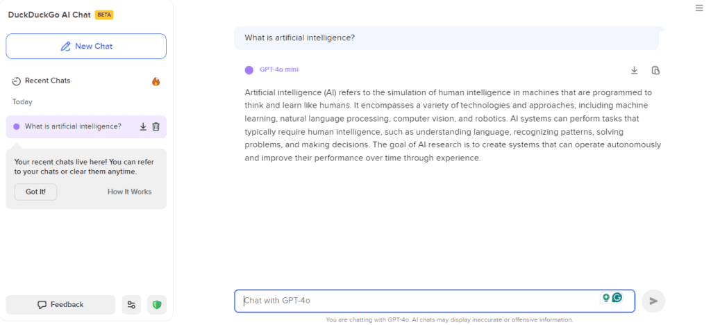 DuckDuckGo AI Chat