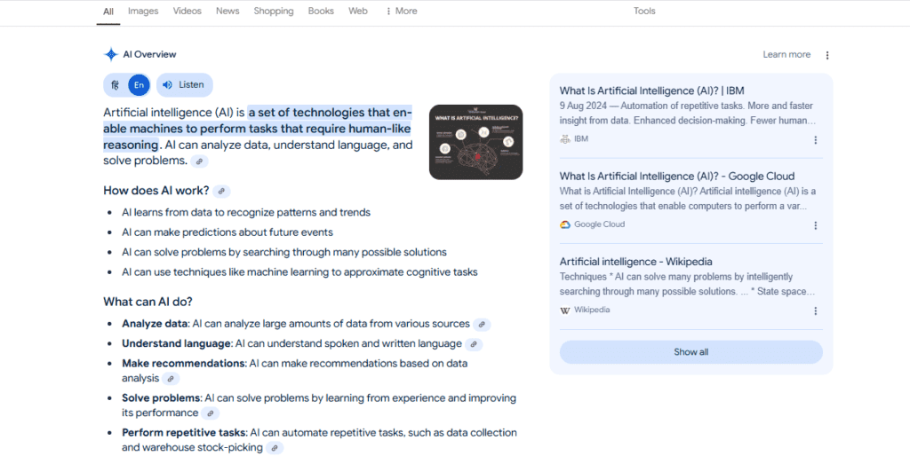 google ai overviews