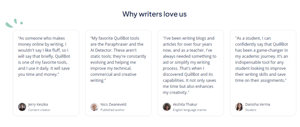 quilbot testimonials