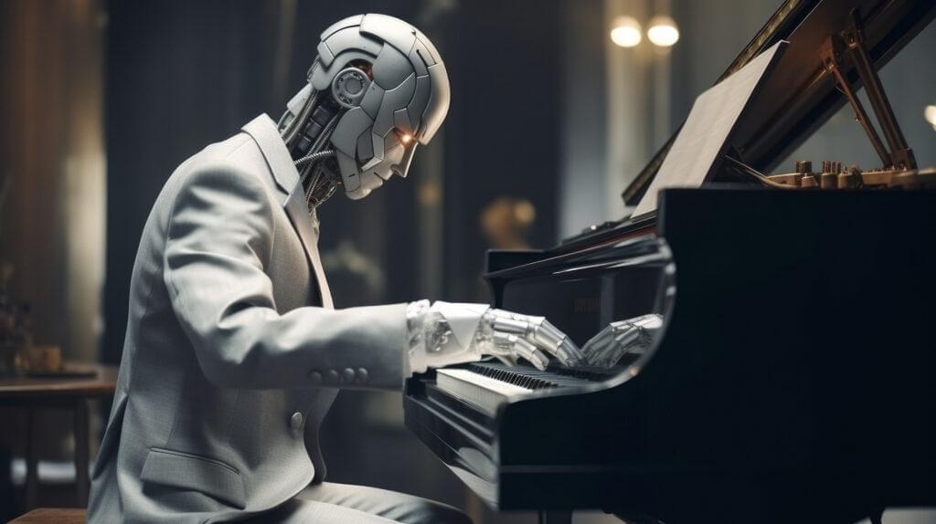 10 Best AI Music Tools That Are Revolutionizing How Hit Songs Are Made 2 robot working as musician instead humans