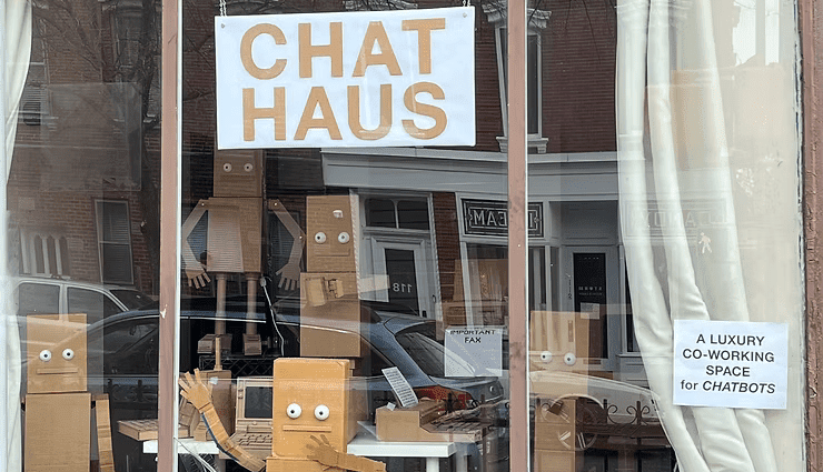 Read more about the article Chat Haus AI Coworking Exhibit Brings Humor and Reflection to Brooklyn’s Creative Scene