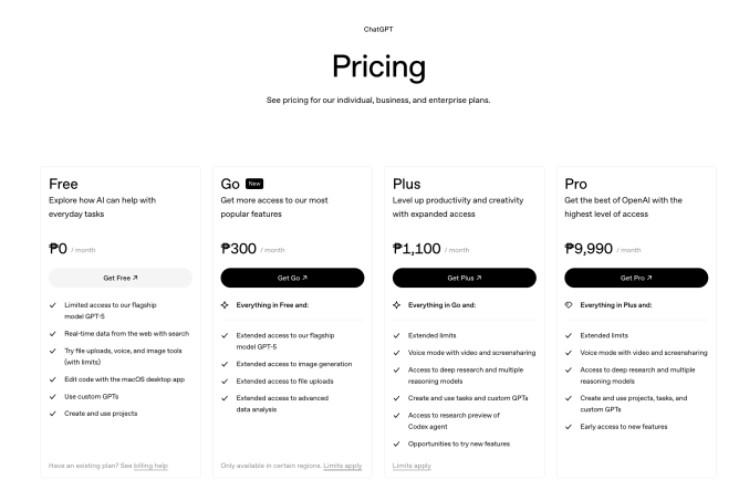 ChatGPT Go Philippines
