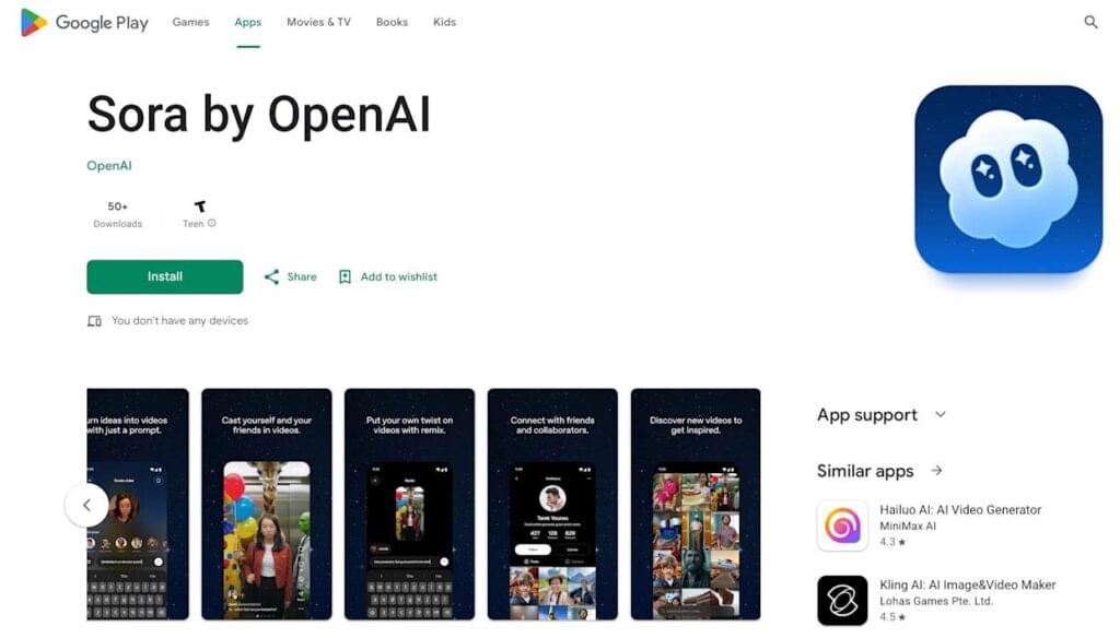 Read more about the article Sora Android App Hits Nearly Half a Million Installs on Day One